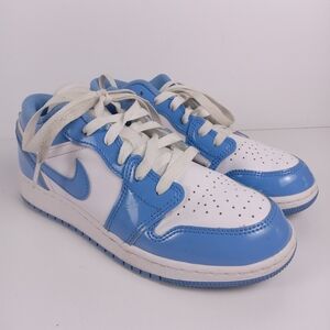 Nike Air Jordan 1 Low SE Shoes Kids Size 4Y Blue White Casual Walking Basketball